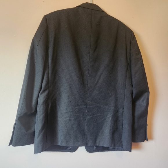 Dkny Men's Black Striped 100% Wool Suit Jacket Size 42S - Picture 2 of 6